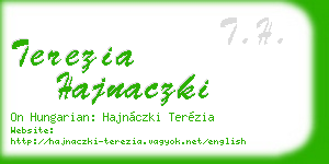 terezia hajnaczki business card