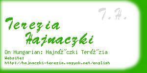 terezia hajnaczki business card